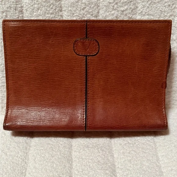 Valentino Garavani Brown Leather Clutch - Picture 1 of 15
